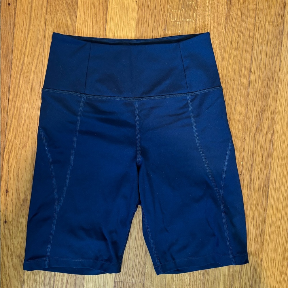Girlfriend Collective Blue Bike Shorts with Compression Fit
